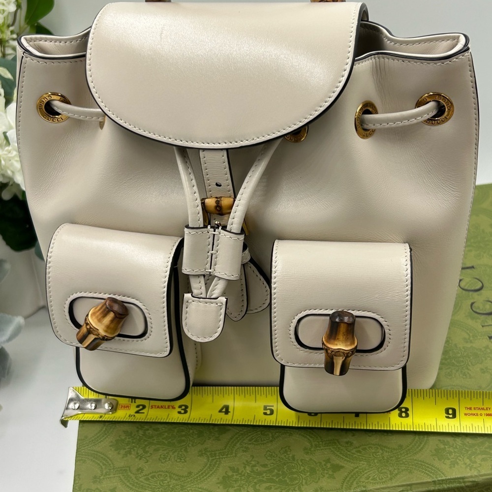 Gucci Leather bamboo backpack made in Italy NWT - Picture 8 of 12